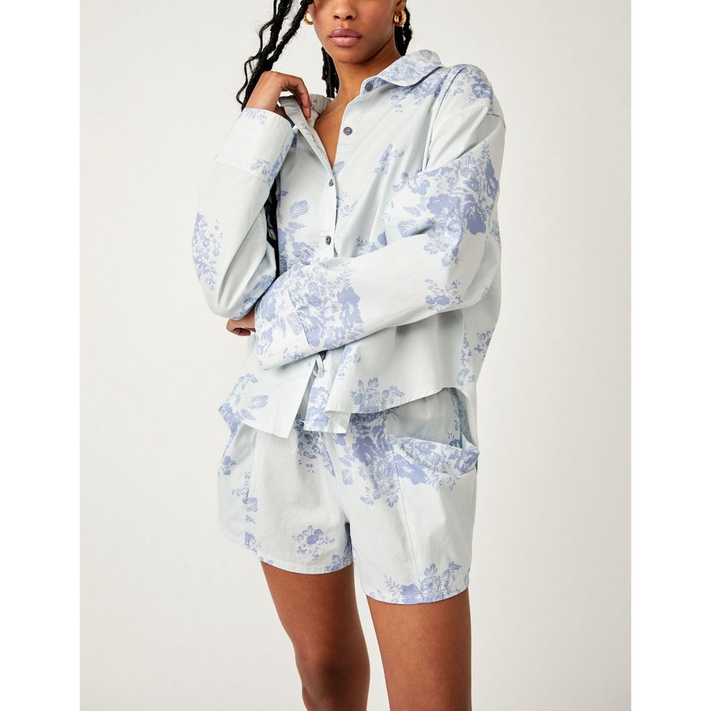 FREE PEOPLE Early Morning Sleep Set / Chambray Combo